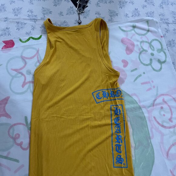 Chrome Hearts Yellow Ribbed Vest With Sanskrit Print - Picture 7 of 7